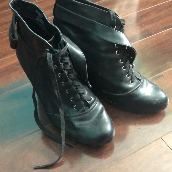 Shoes - Black wedges H&M boots